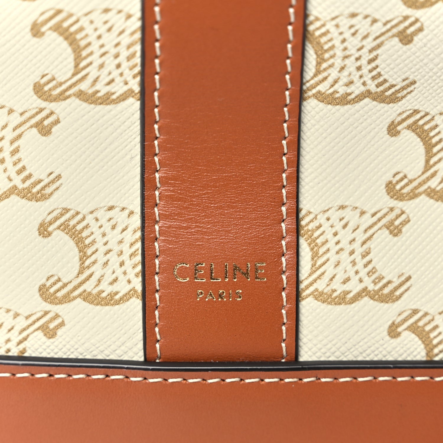 Celine Triomphe Canvas Calfskin Small Bucket Bag White 5 of 8