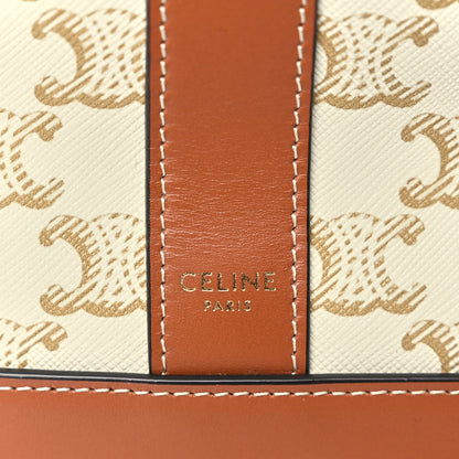 Celine Triomphe Canvas Calfskin Small Bucket Bag White 5 of 8