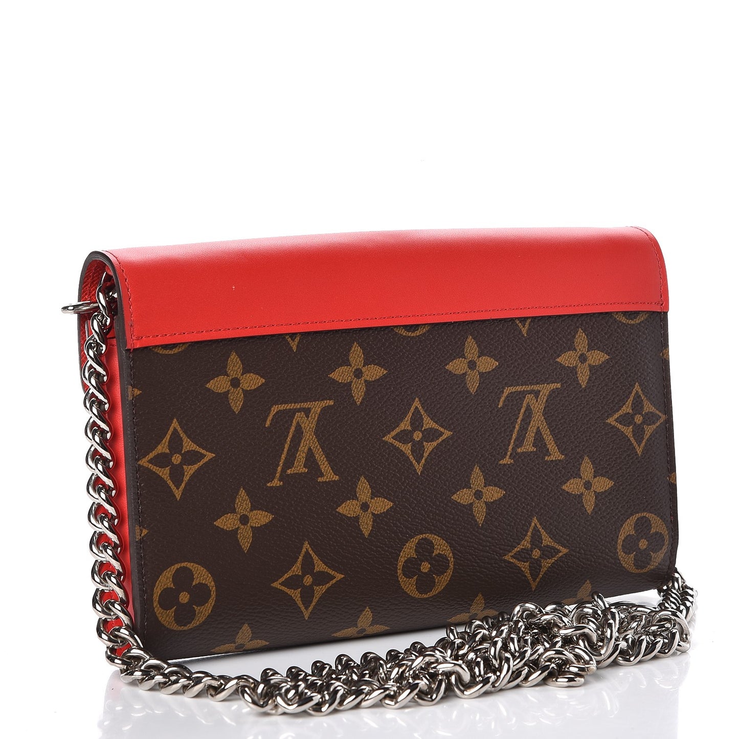 Monogram Tribal Mask Chain Wallet Rouge
