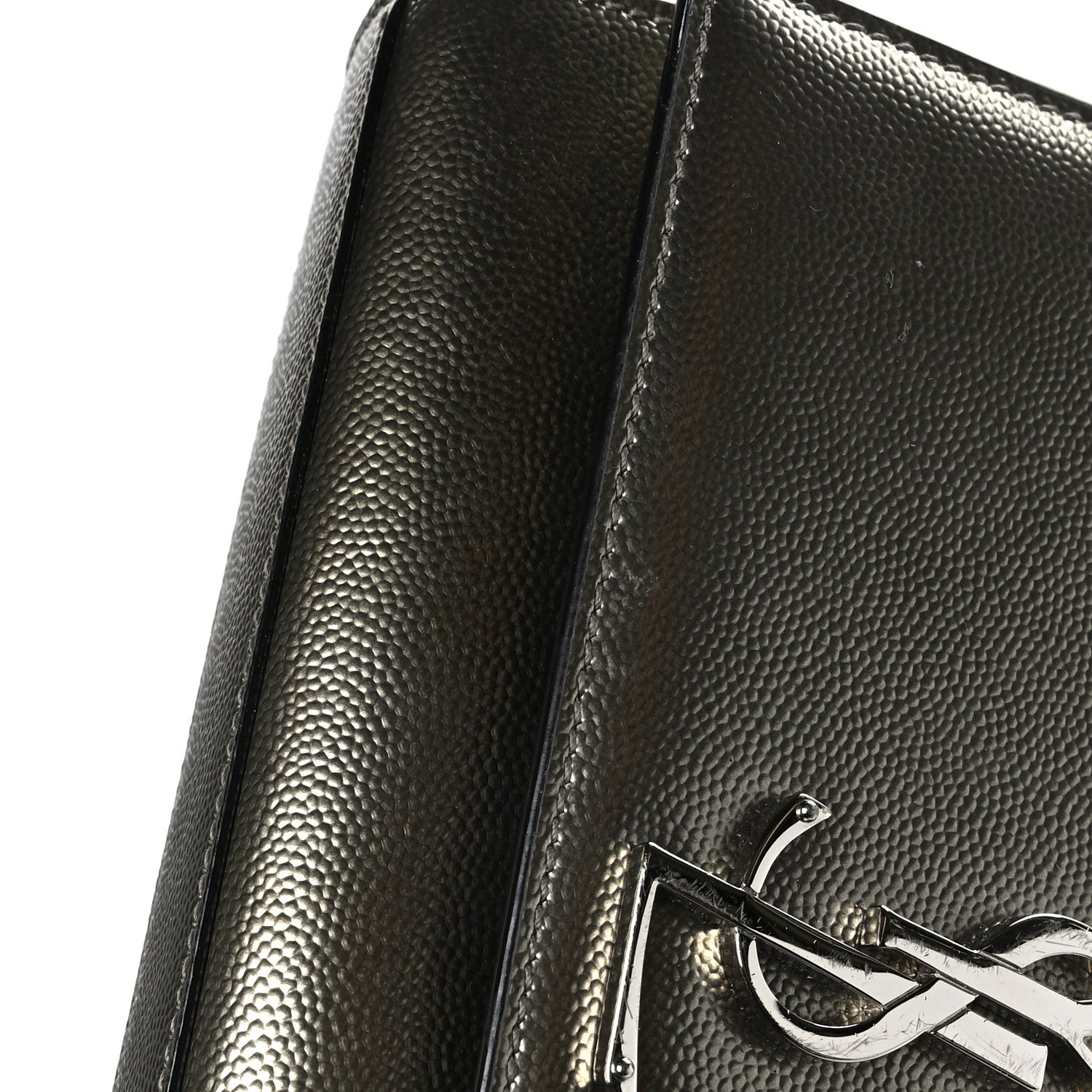 Saint Laurent Grain De Poudre Small Monogram Kate Satchel Piombo 9 of 9