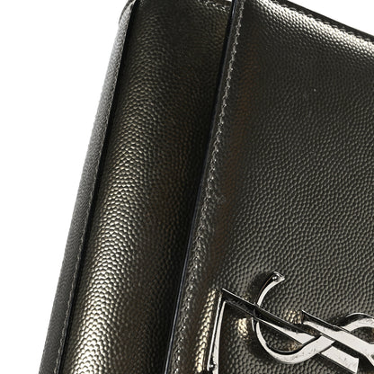 Saint Laurent Grain De Poudre Small Monogram Kate Satchel Piombo 9 of 9