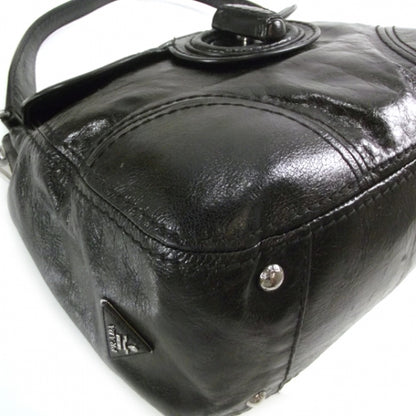 Prada Vitello Shine Turnlock Flap Shoulder Bag Black 5 of 12