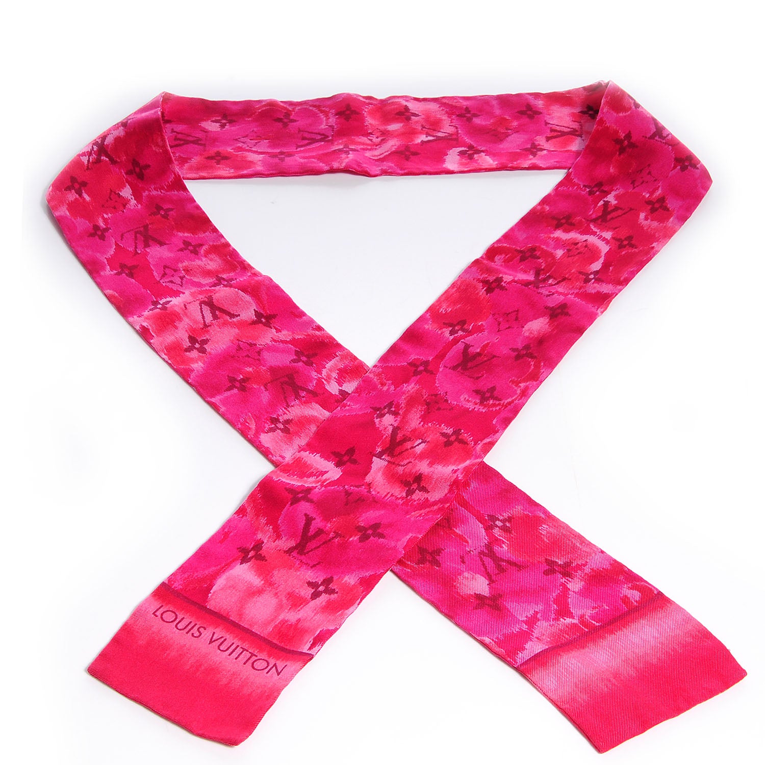 Louis Vuitton Silk Monogram Ikat Summer Bandeau Rose Indien 1 of 4