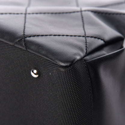 Chanel Coated Canvas Quilted Large Paris Biarritz Tote Black 11 of 14