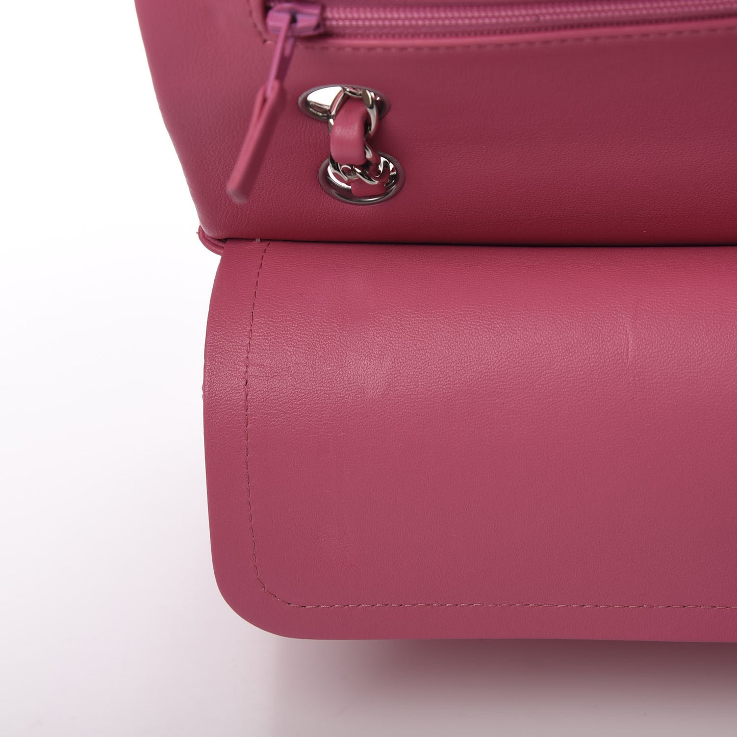 Lambskin Quilted Medium Double Flap Pink