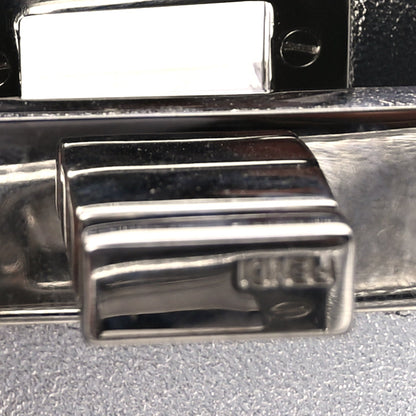 Fendi Metallic Calfskin Rock Millenium Petite Peekaboo I SEE U Iconic Satchel Argento 5 of 8