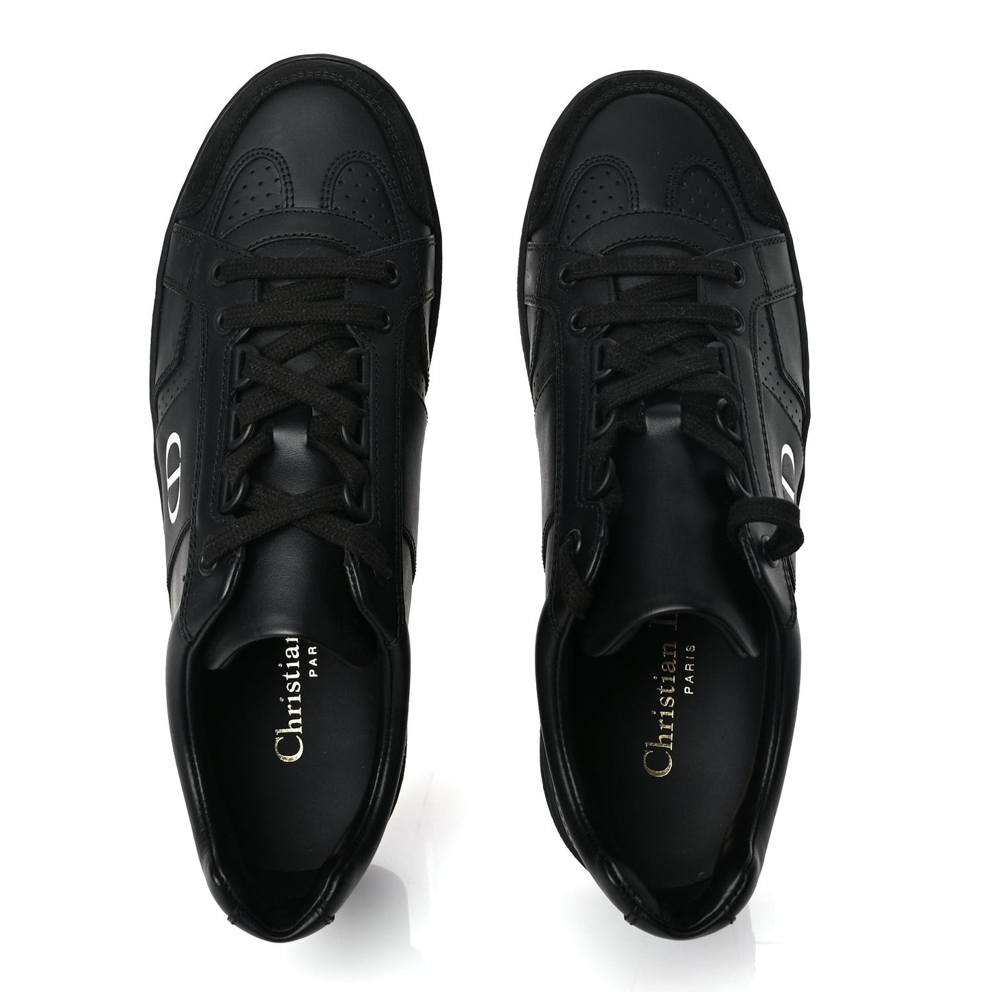 Calfskin Suede Logo Sneakers 36.5 Black