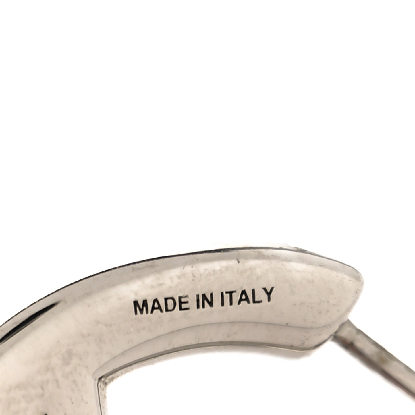 Metal FF Hoop Earrings Silver