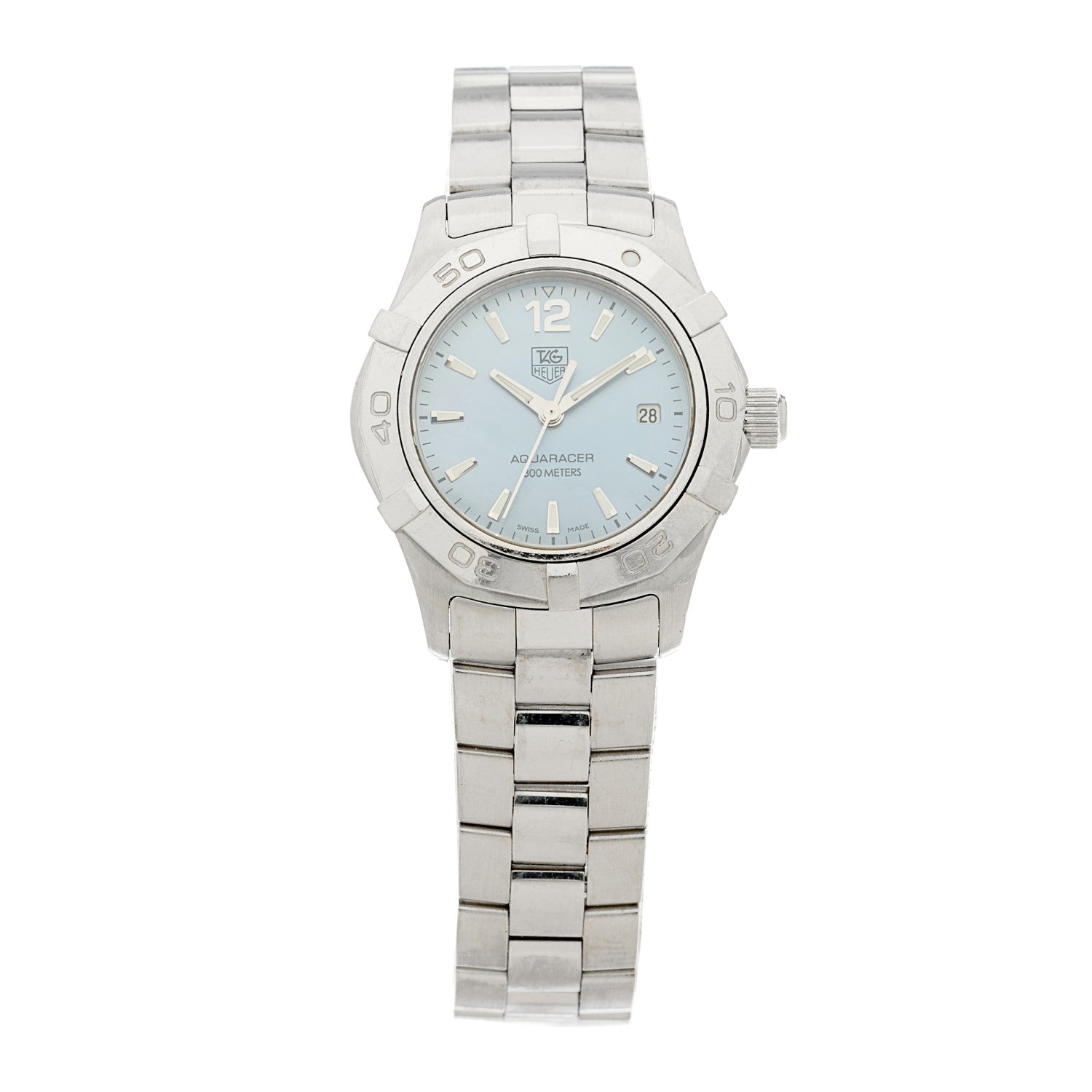 Tag Heuer Stainless Steel Blue Mother of Pearl 27mm Aquaracer Lady Quartz Watch WAF1417 1 of 4