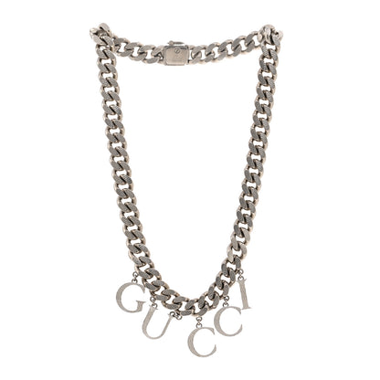 Gucci Metal Script Choker Necklace Silver 3 of 7