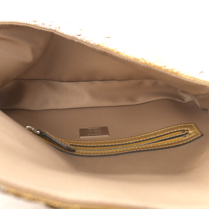 Fendi Sequin Paillettes Vitello Laminato Striped Baguette 1997 Oro Sfumato 5 of 14