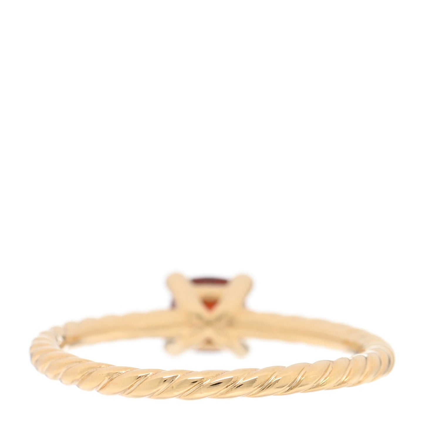 18K Yellow Gold Garnet 4mm Chatelaine Kids Ring 46 3.75