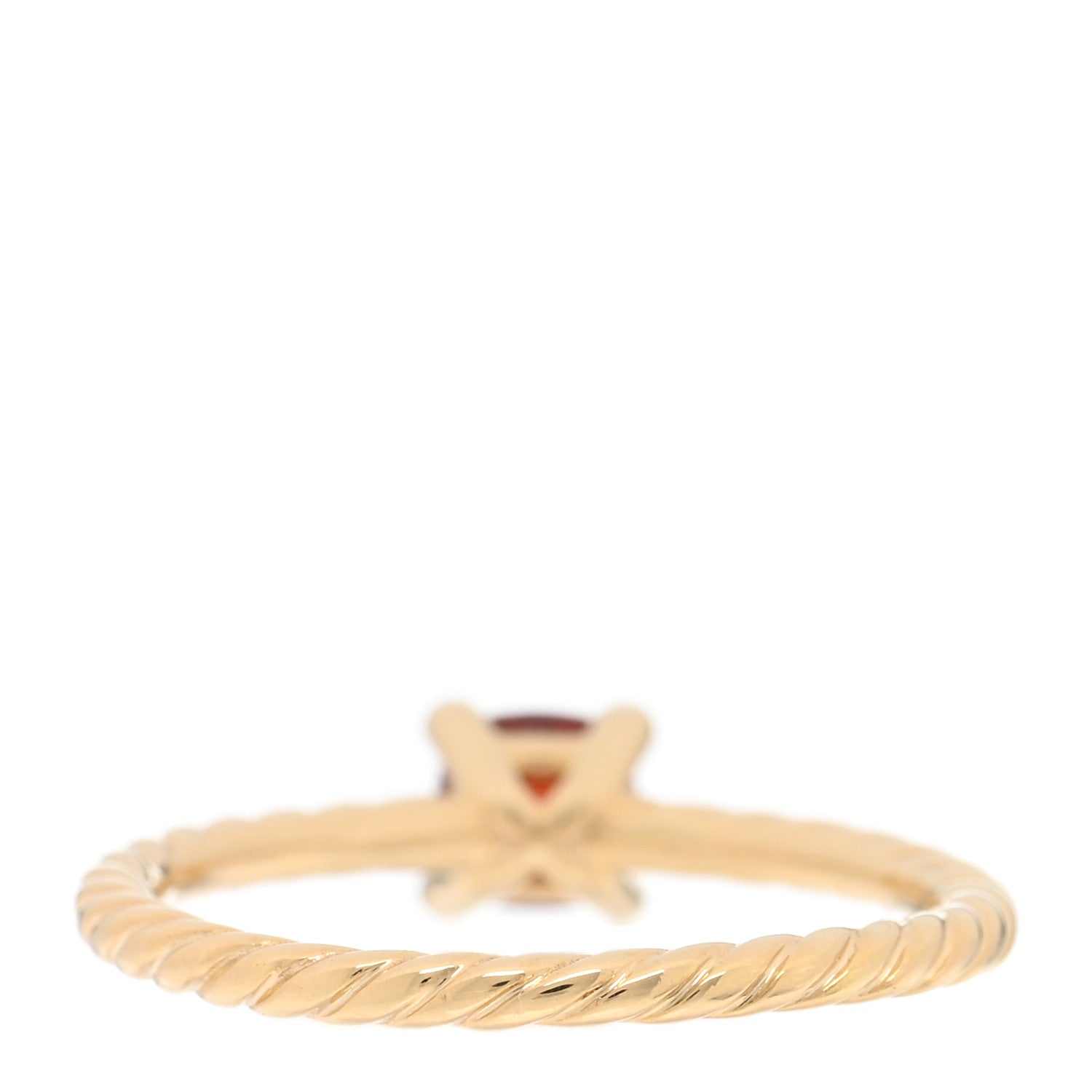 David Yurman 18K Yellow Gold Garnet 4mm Chatelaine Kids Ring 46 3.75 3 of 5