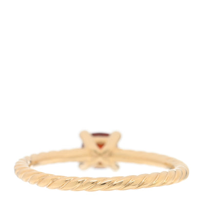 David Yurman 18K Yellow Gold Garnet 4mm Chatelaine Kids Ring 46 3.75 3 of 5