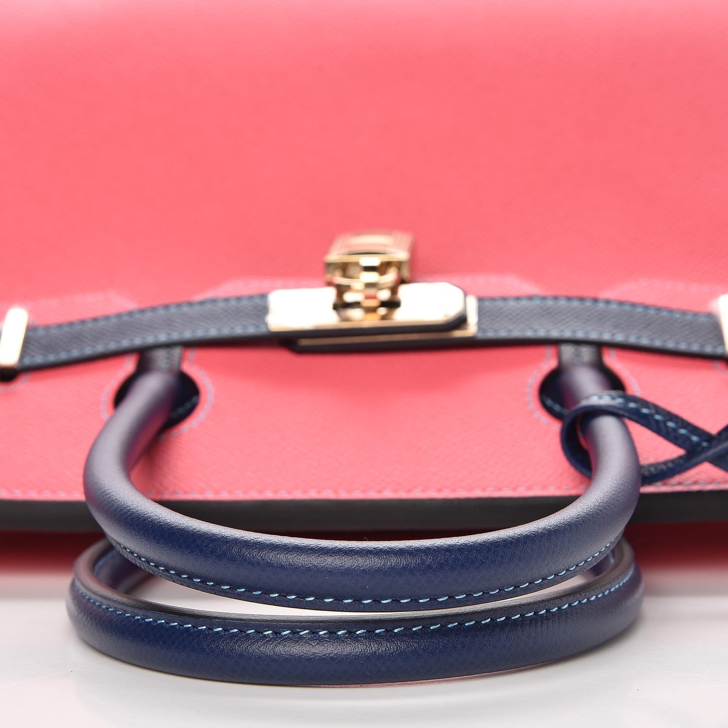 Epsom Horseshoe Birkin 30 Rose Azalee Bleu Saphir