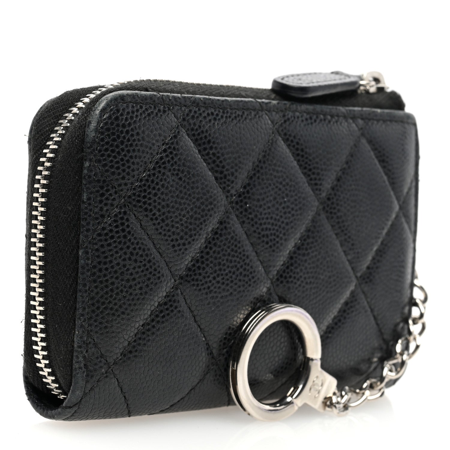 Chanel Caviar Quilted Zipped Key Holder Case Black 3 of 8