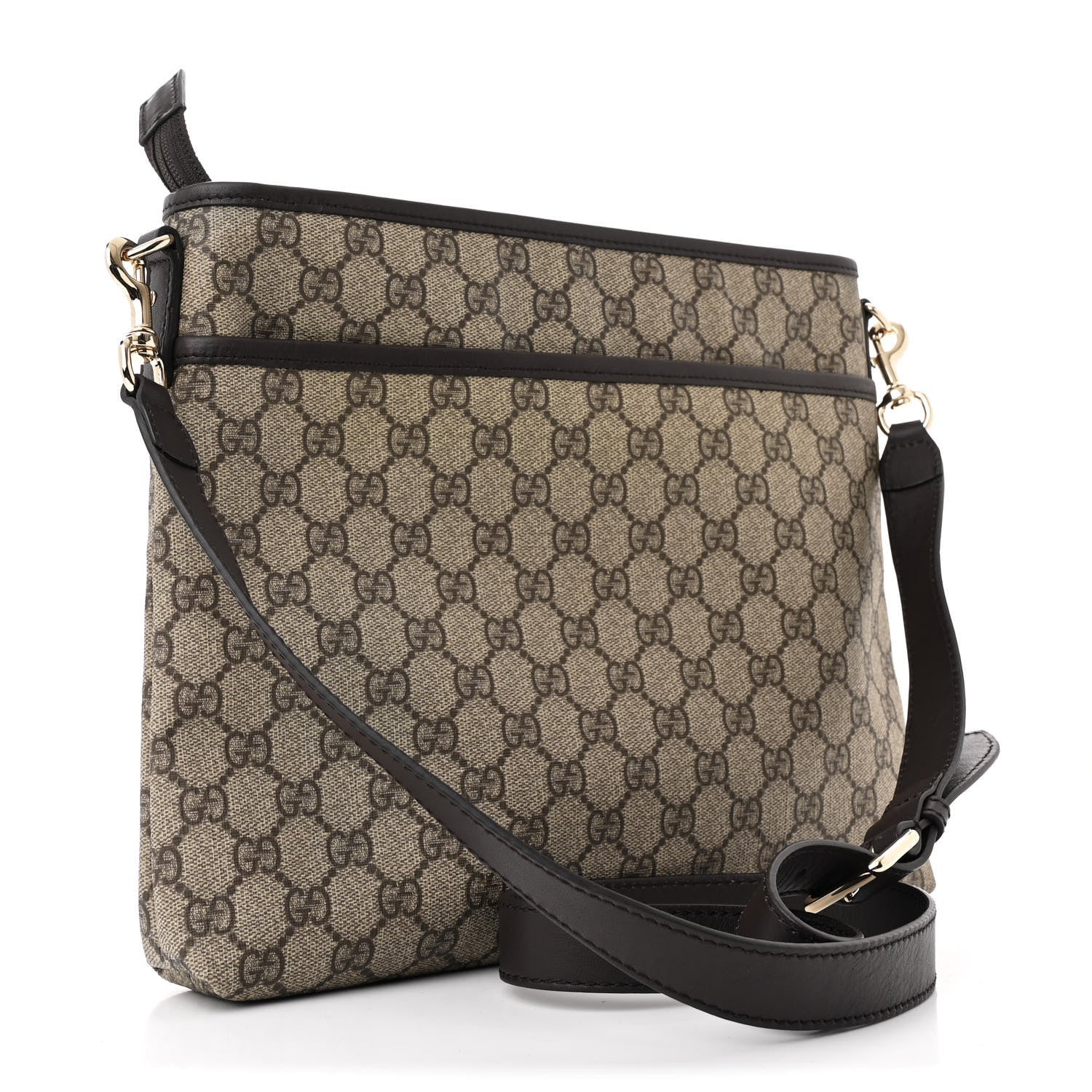 Gucci GG Plus Monogram Medium Flat Messenger Bag Dark Brown 3 of 7