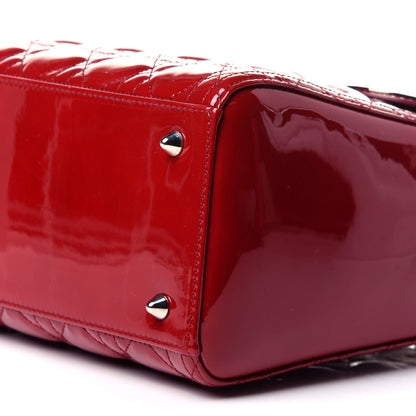 Christian Dior Patent Cannage Medium Lady Dior Red 9 of 11
