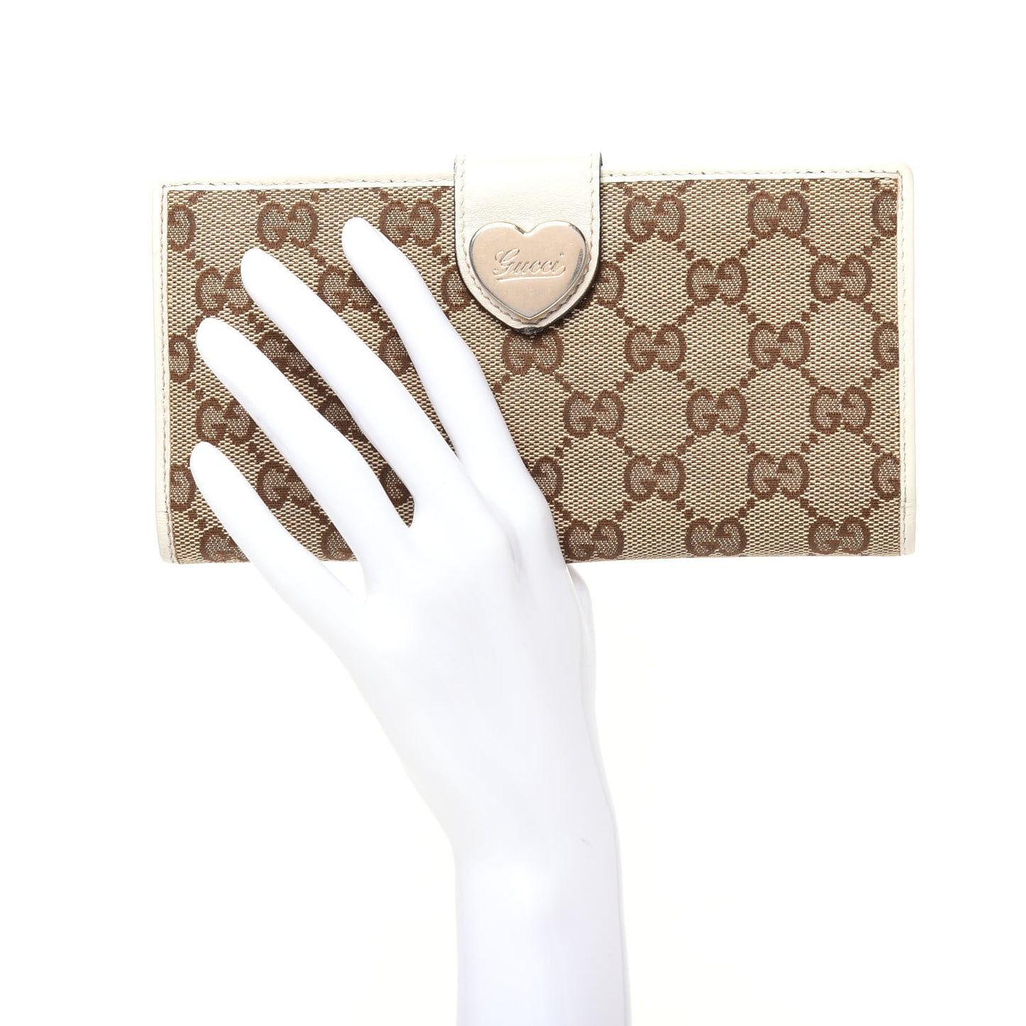 Monogram Heart Continental Wallet Off White