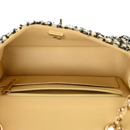 Chanel Tweed Quilted Mini Rectangular Flap Yellow Black 5 of 11