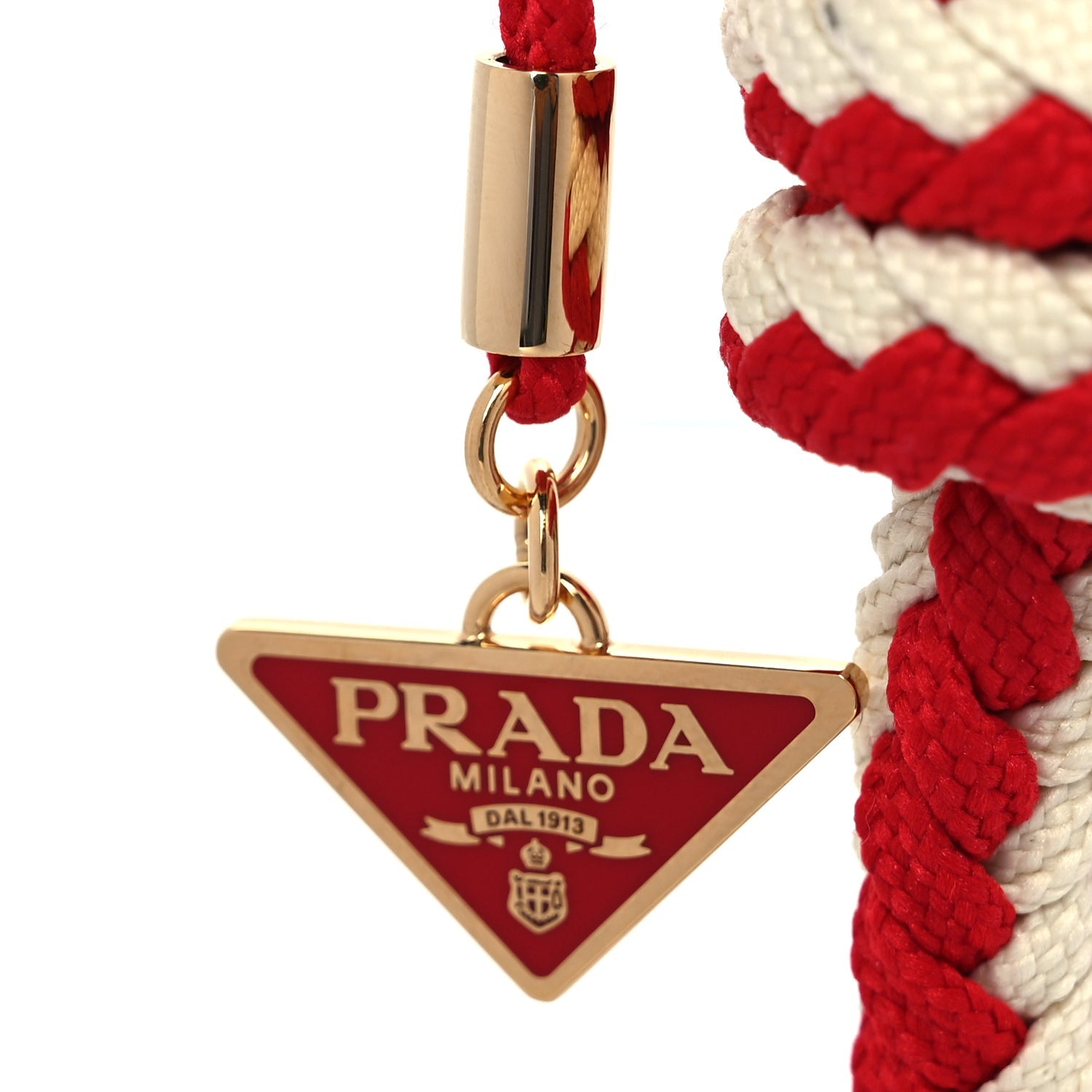 Prada Cotton Crochet Cord Bag Pendant Rosso Giallo 3 of 3