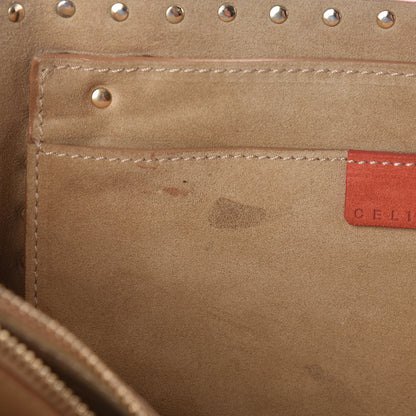 Celine Suede Studded Boogie Satchel Red 7 of 12