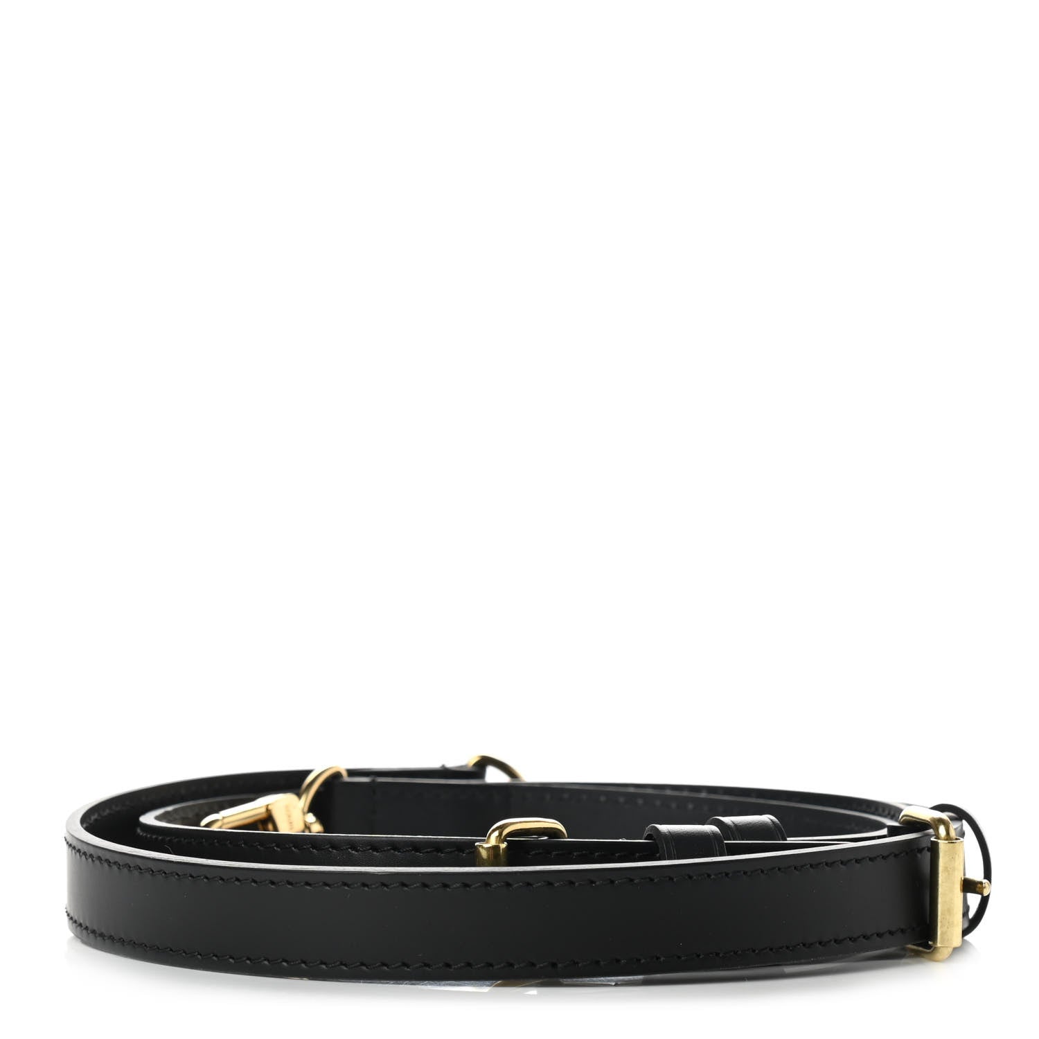 Louis Vuitton Calfskin 16mm Adjustable Shoulder Strap Black 2 of 6