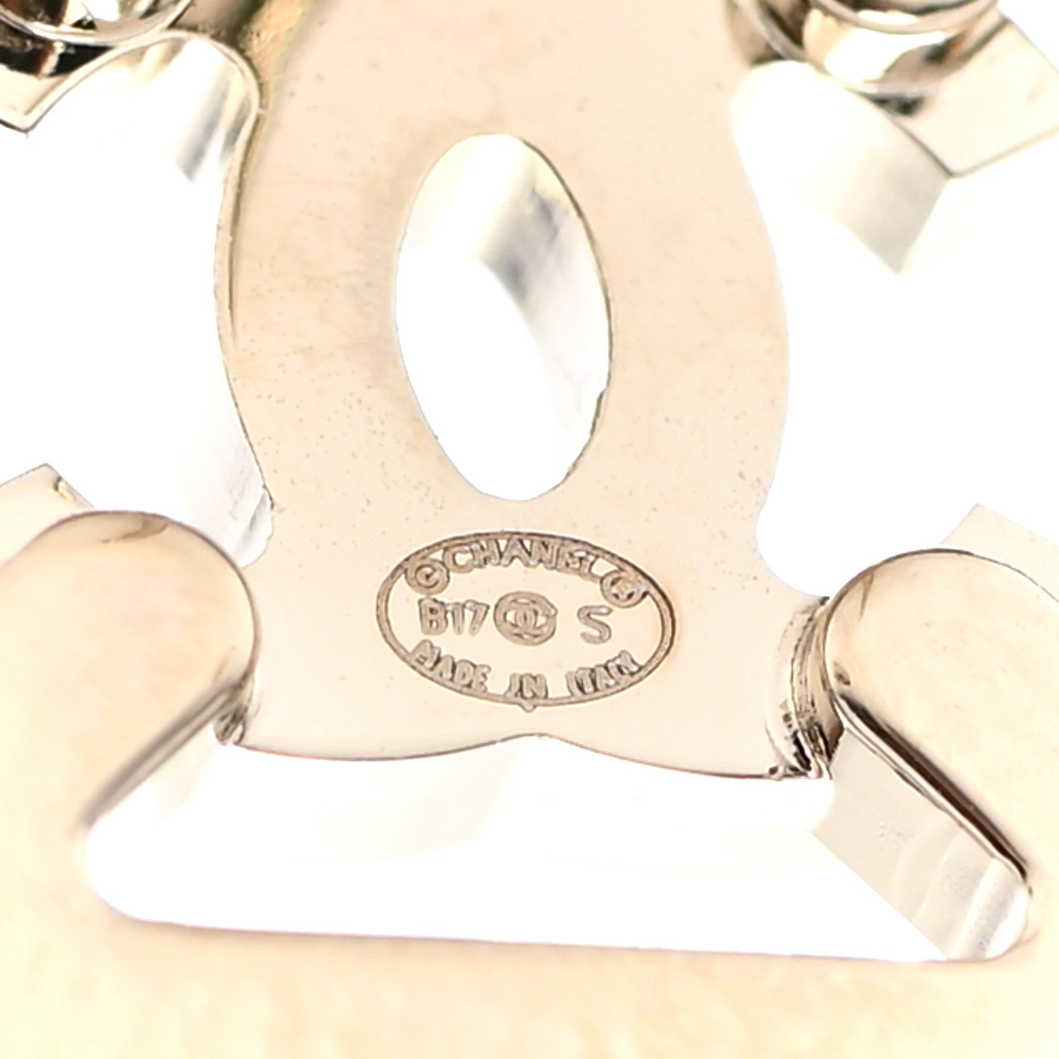 Chanel Crystal CC Square Earrings Gold Pink 4 of 5