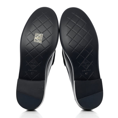 Chanel Lambskin Quilted CC Turnlock Loafers 37 Navy 5 of 10