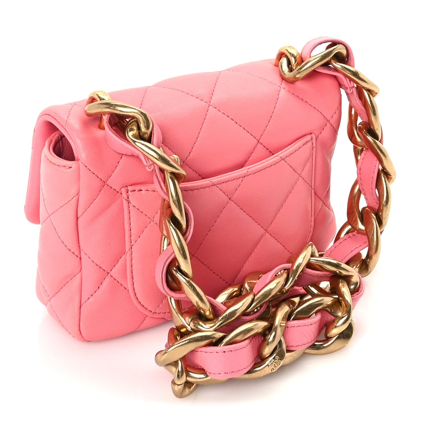 Lambskin Quilted Mini Funky Town Flap Pink