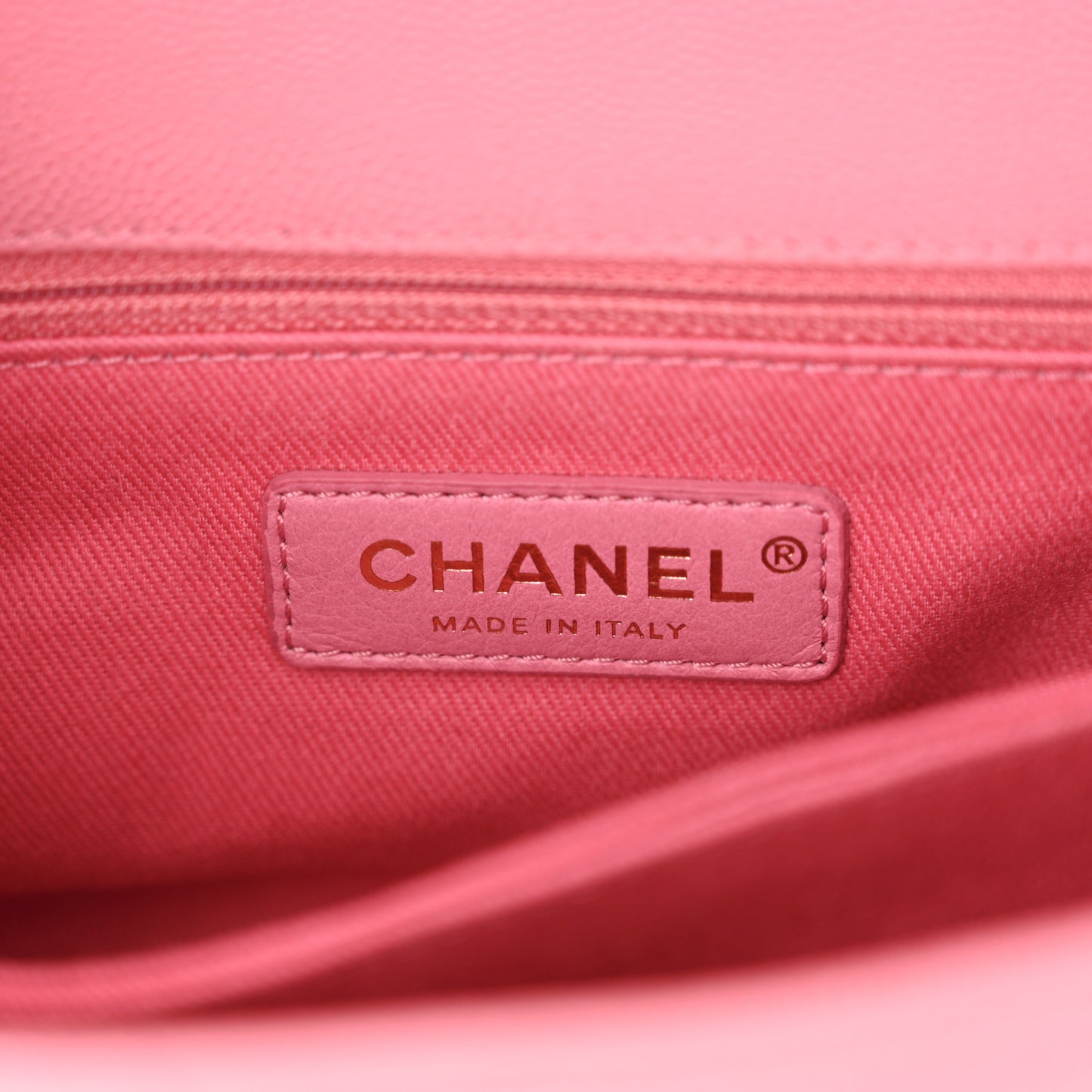 Caviar Chevron Quilted Mini Coco Handle Flap Pink