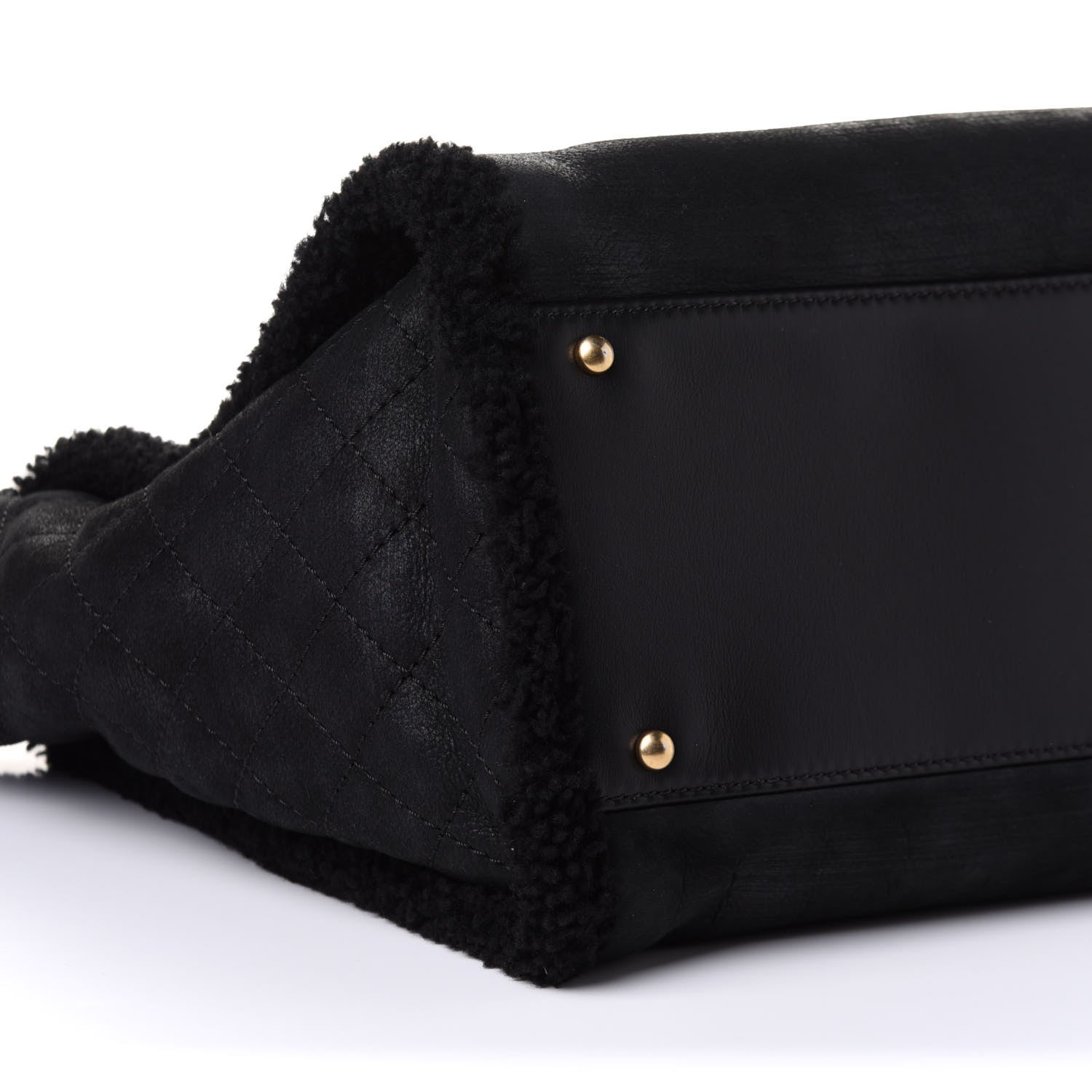 Chanel Shearling Large Deauville Tote Black 9 of 10