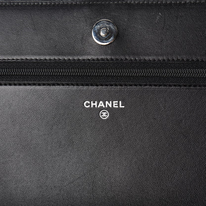 Chanel Lambskin Quilted Boy Wallet On Chain WOC Black 8 of 12