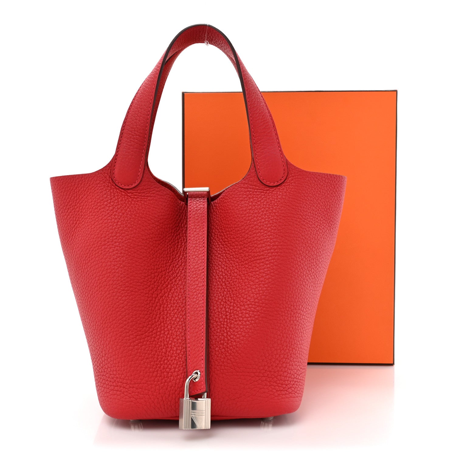 Hermes Taurillon Clemence Picotin Lock 18 PM Vermillon 11 of 11