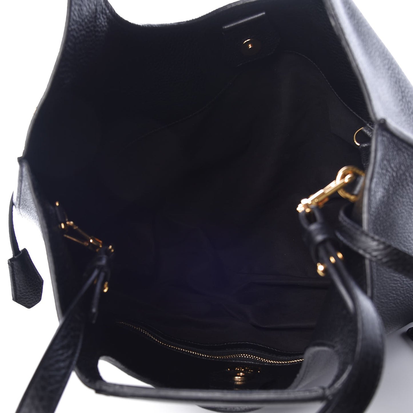 Ramskin Large Alix Padlock Zip Shoulder Bag Black