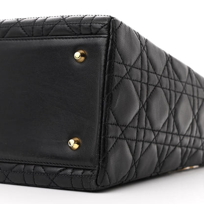 Christian Dior Lambskin Cannage Medium Lady Dior Black 10 of 12