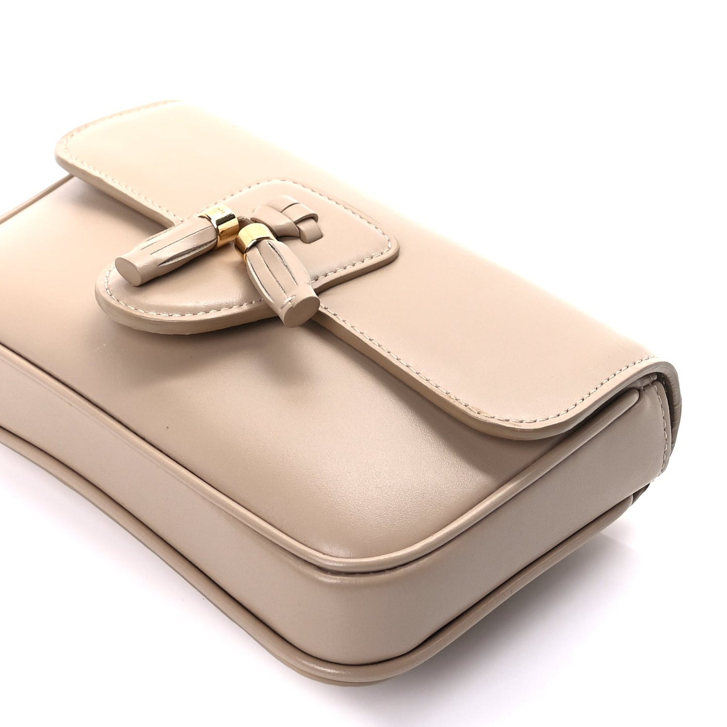 Shiny Calfskin Tassel Belt Bag  Banane