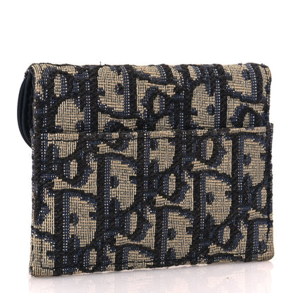 Christian Dior Oblique Saddle Card Holder Blue 3 of 8