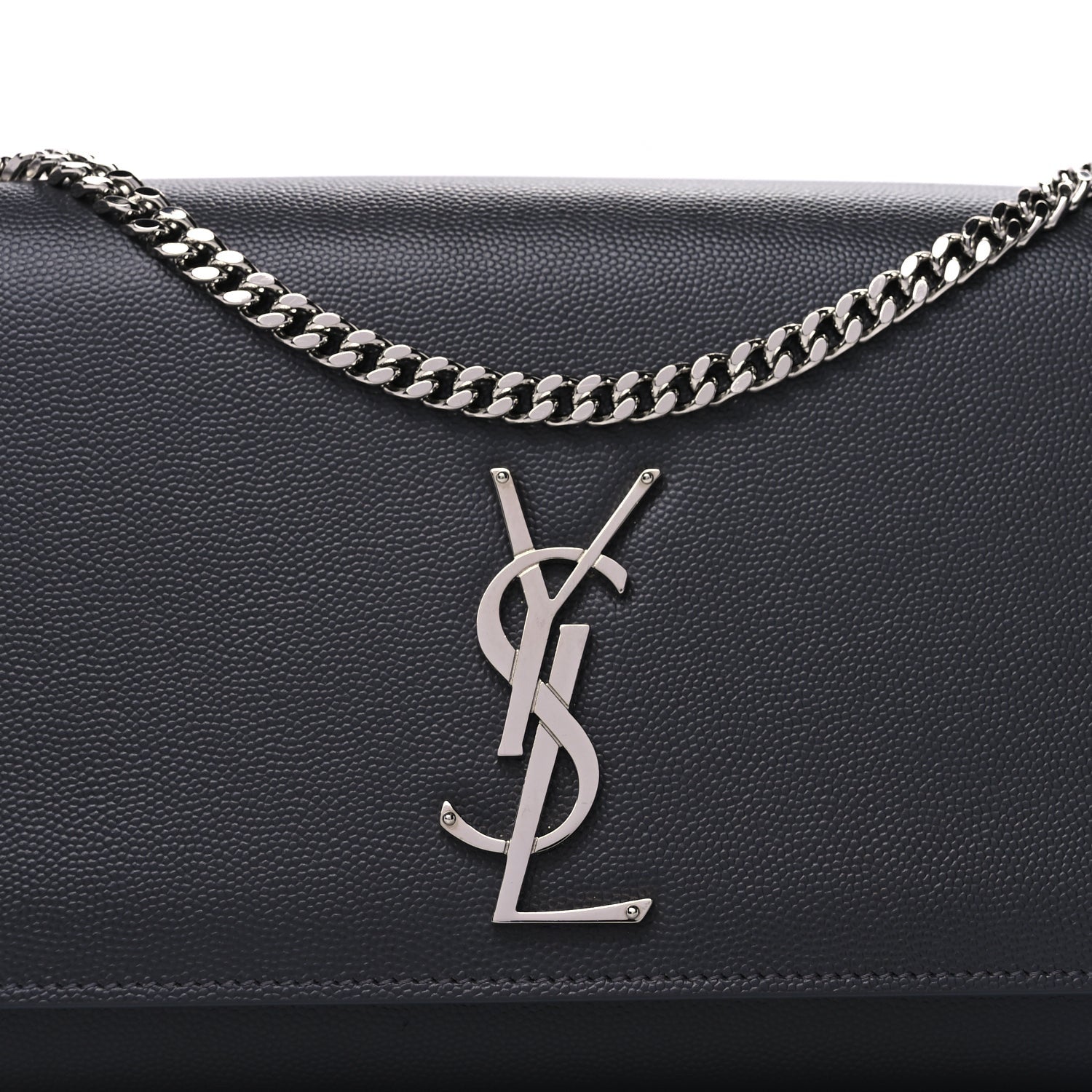 Saint Laurent Grain De Poudre Medium Classic Monogram Kate Satchel Fog 7 of 9