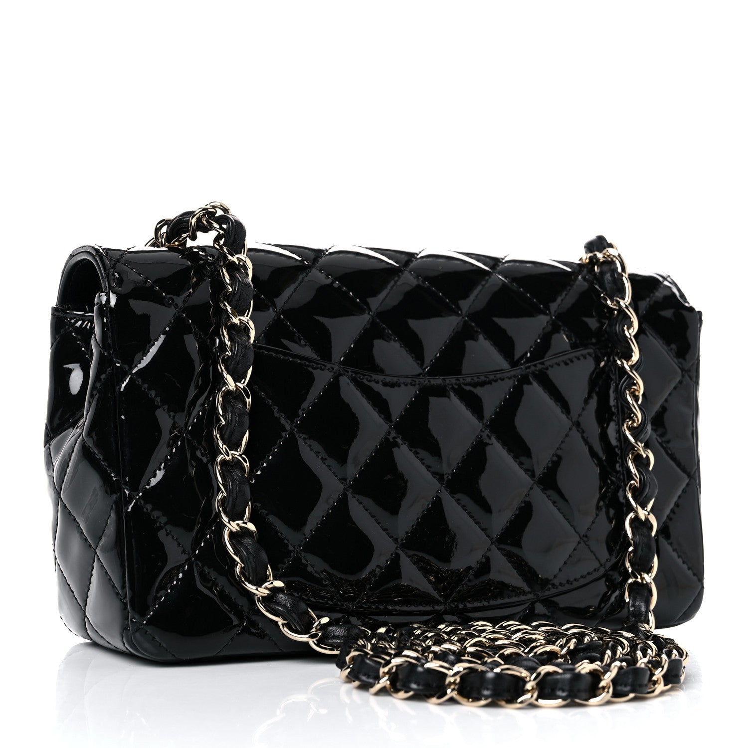 Chanel Patent Calfskin Quilted Mini Rectangular Flap Black 3 of 12