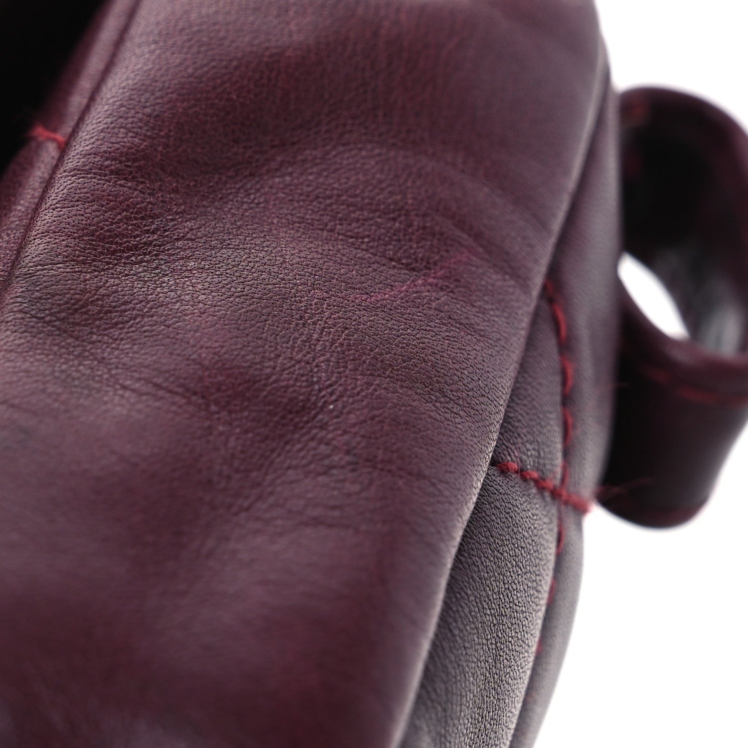 Chanel Lambskin Diamond Stitched Waist Chain Belt Flap Bag Burgundy 15 of 17