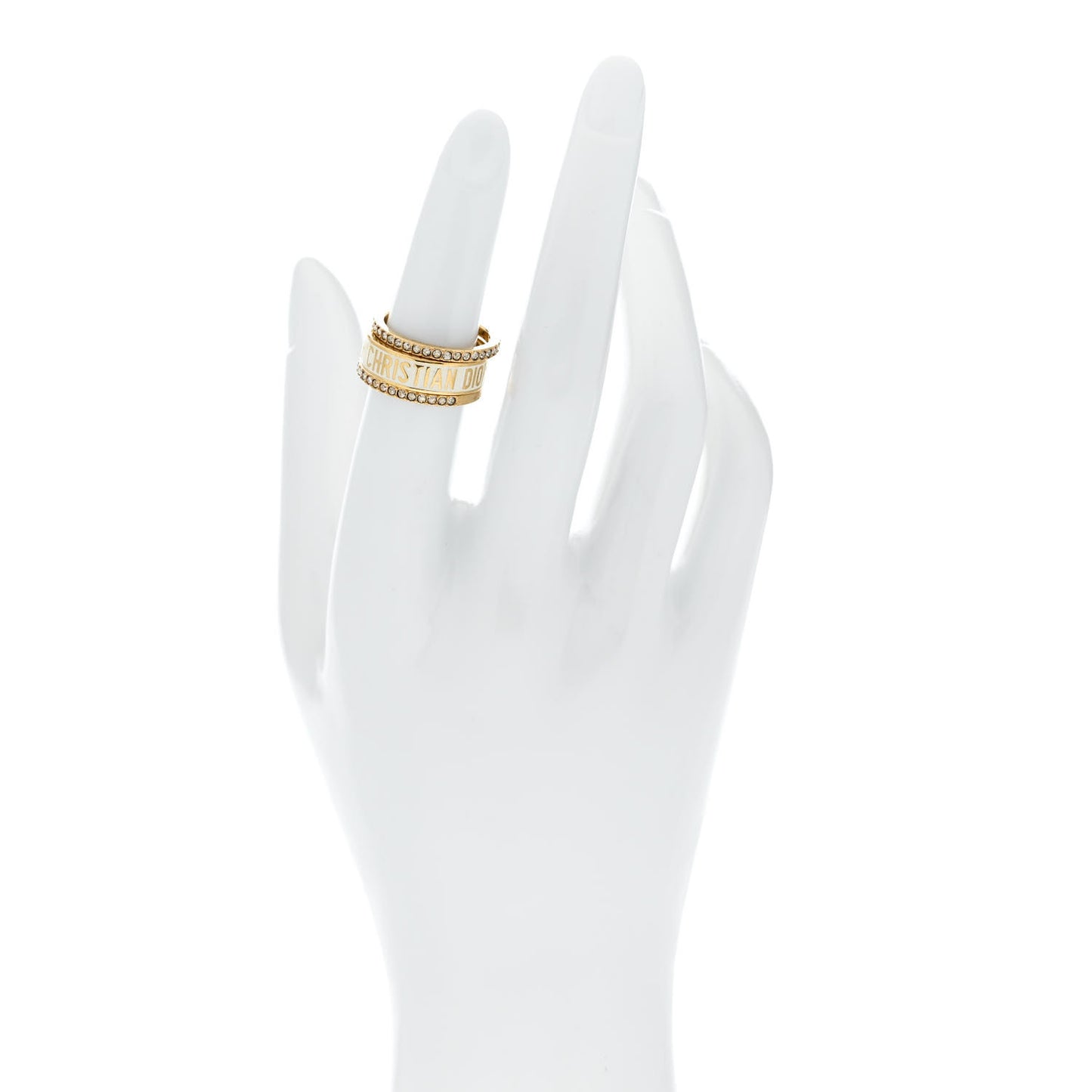 Metal Crystal Code Ring Set M Gold