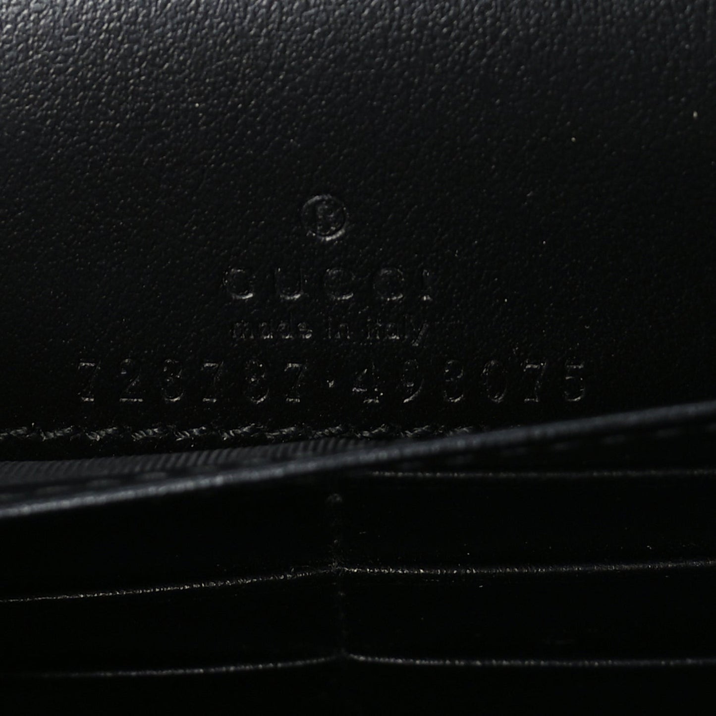 Calfskin GG Matelasse Chain Wallet  Black
