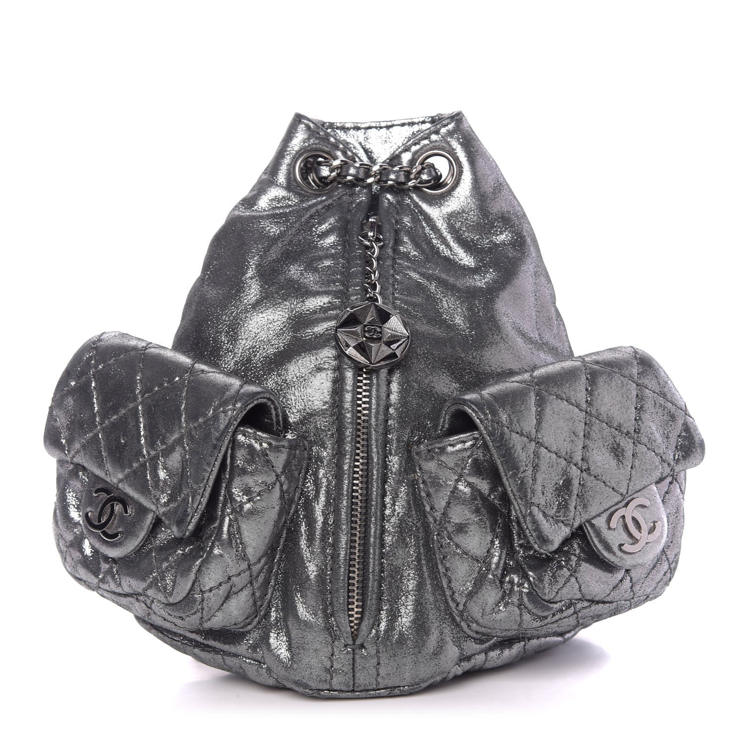 Chanel Iridescent Calfskin Mini Backpack Is Back Silver 1 of 8