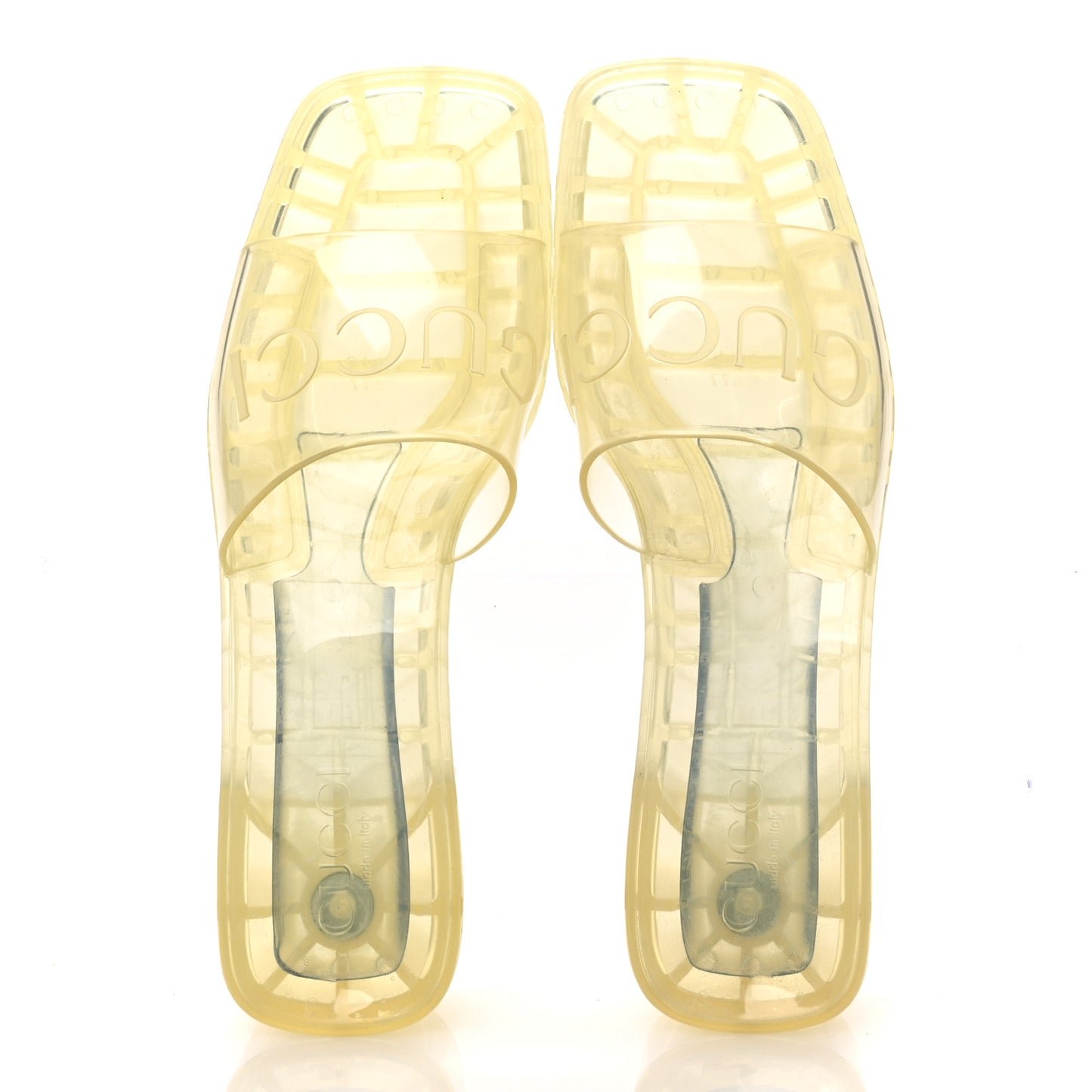 Rubber Gucci Logo Womens Platform 20/60mm Slide Sandals 39 Transparent