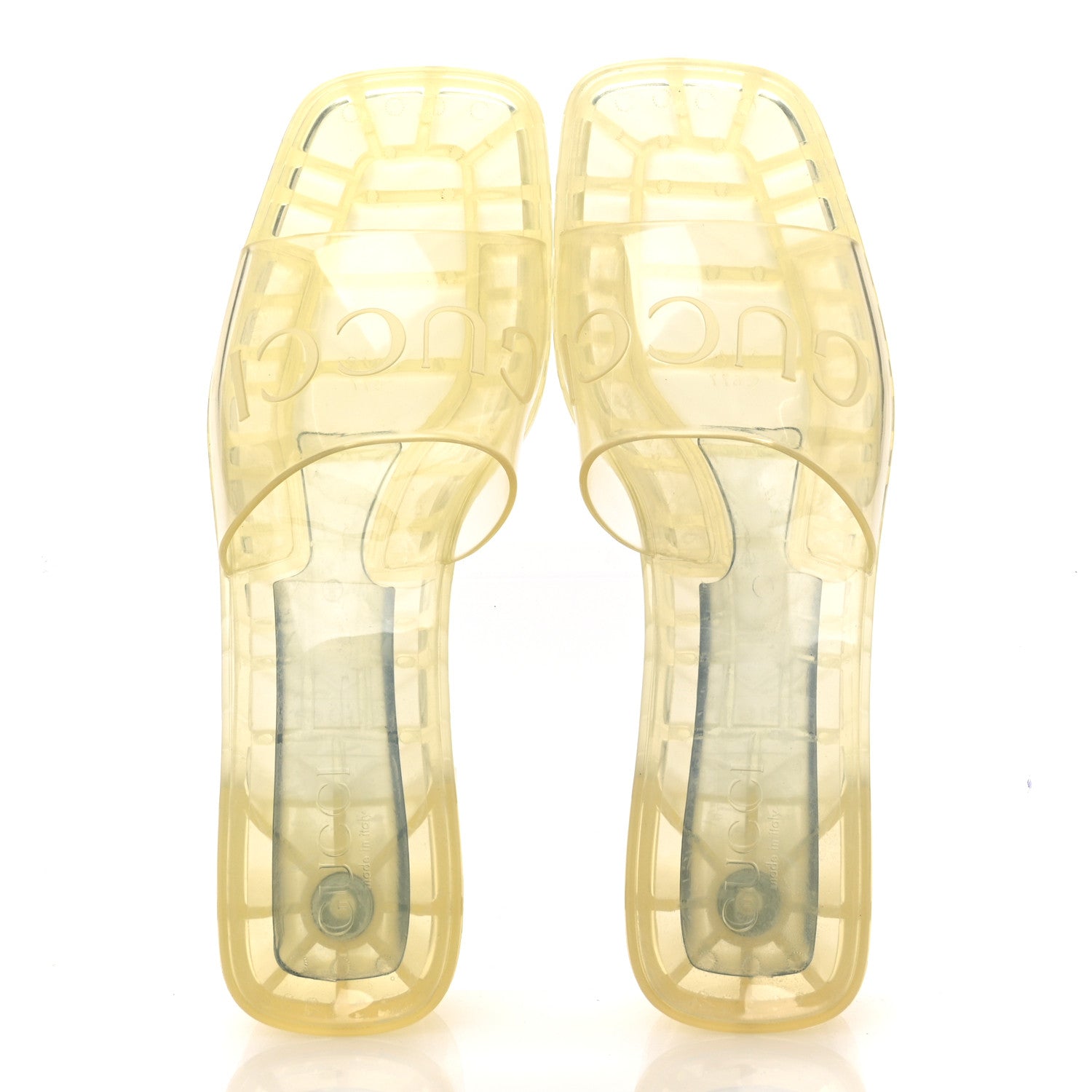 Gucci Rubber Gucci Logo Womens Platform 20/60mm Slide Sandals 39 Transparent 2 of 7