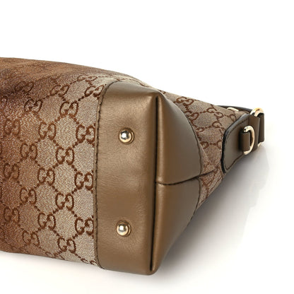 Gucci Monogram Lurex Small Heart Bit Charm Hobo Bronze 8 of 8
