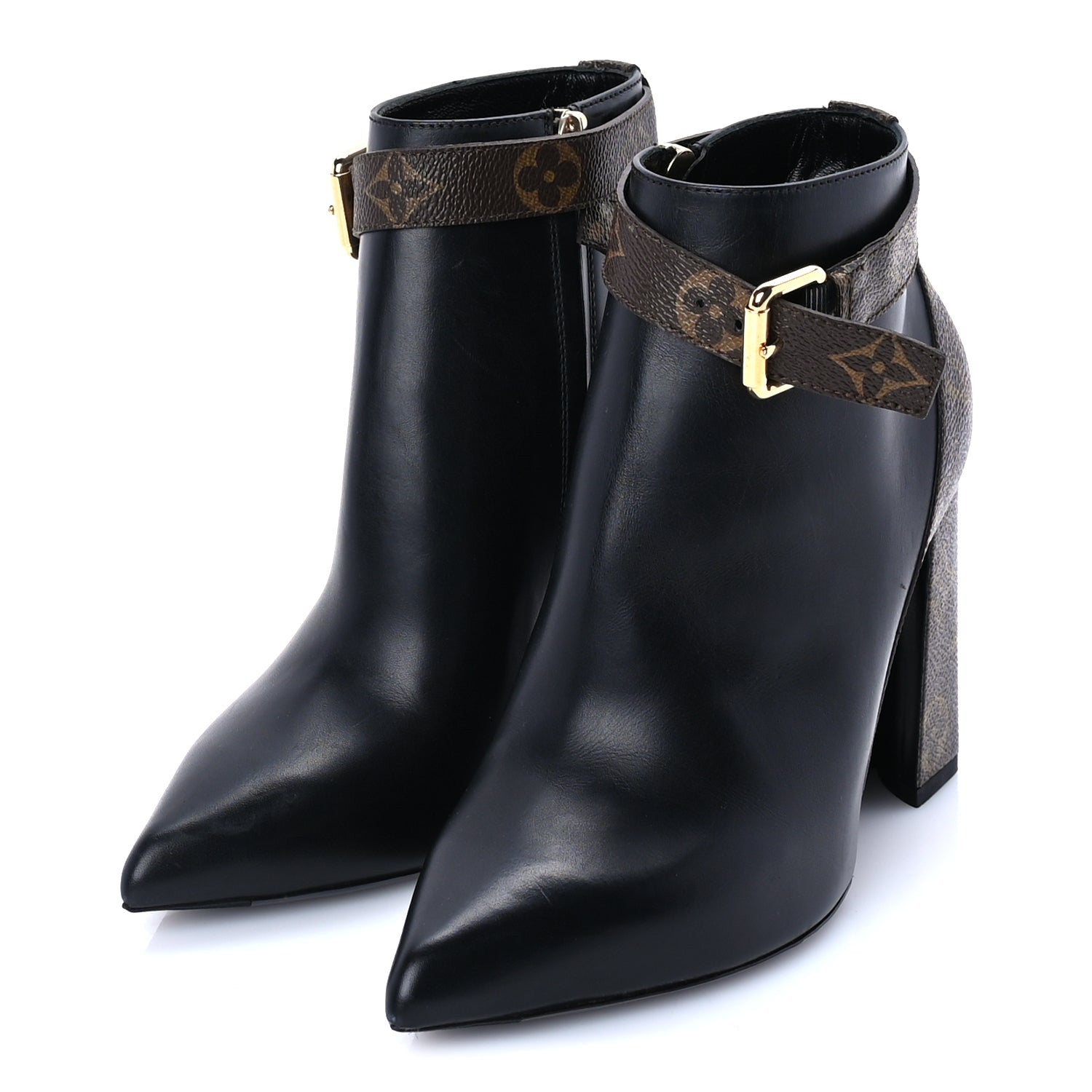 Louis Vuitton Calfskin Monogram Matchmake Low Boots 37 Brown 2 of 7