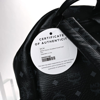 MCM Visetos Studded Small Dual Stark Backpack Black 5 of 13