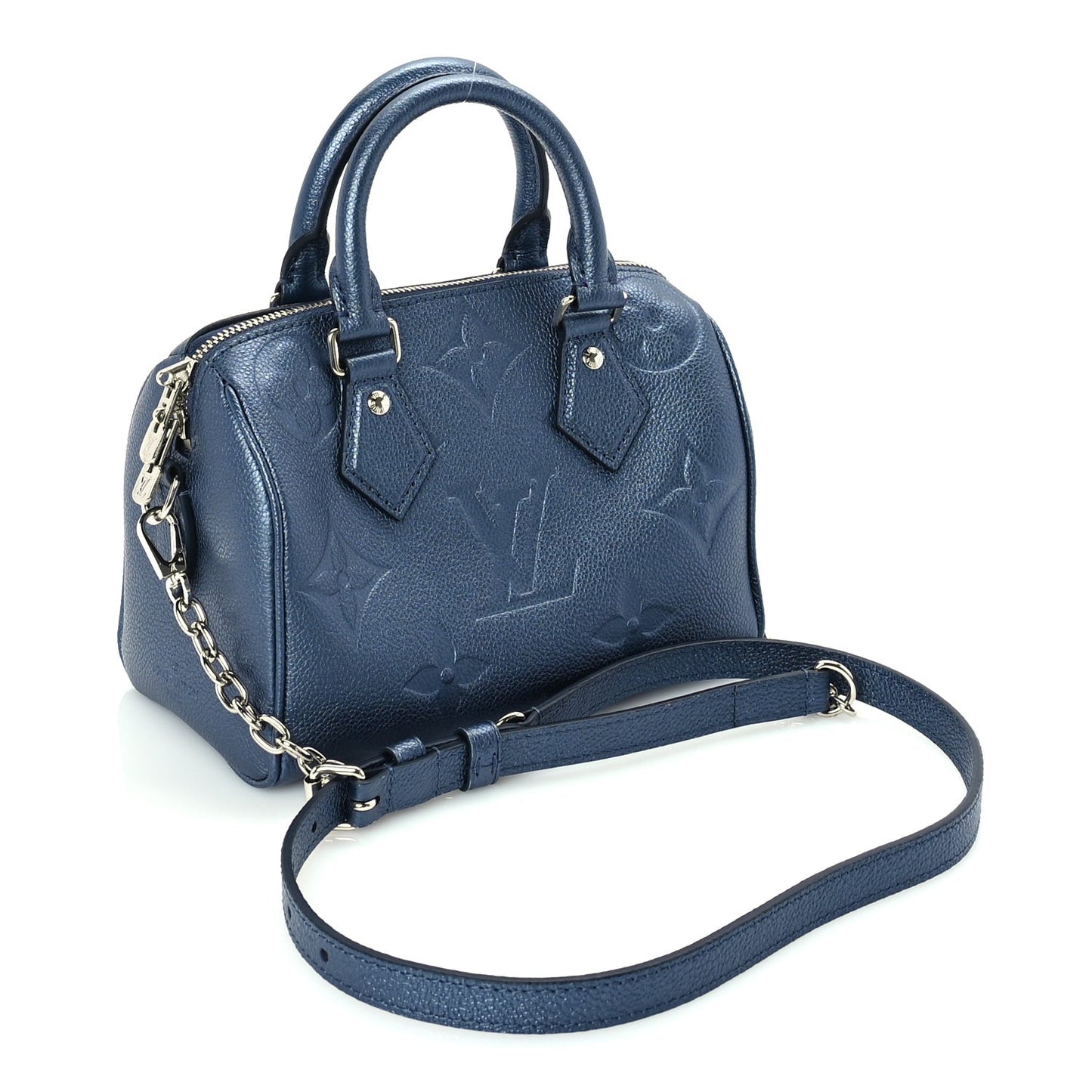 Metallic Empreinte Monogram Giant Speedy Bandouliere 20 Navy Nacre